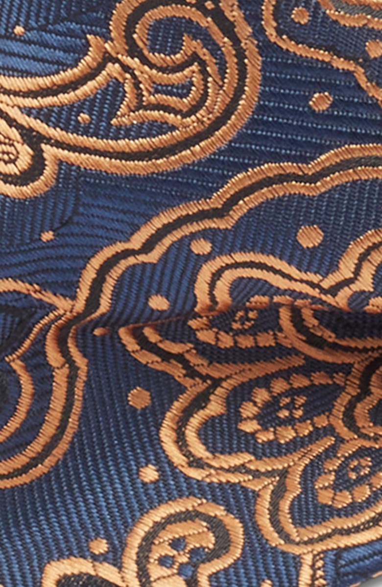 CLIFTON WILSON Paisley Silk Bow Tie, Alternate, color, Orange