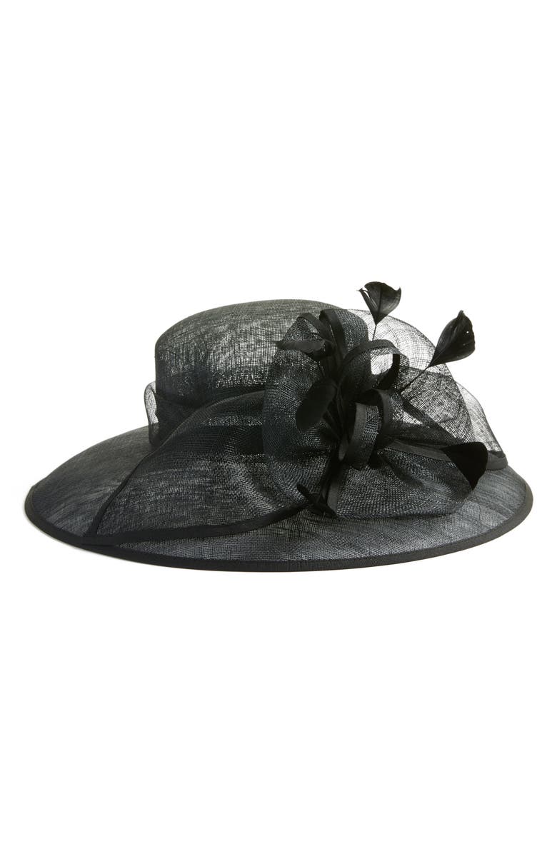 Nordstrom Feathered Sinamay Hat, Main, color,