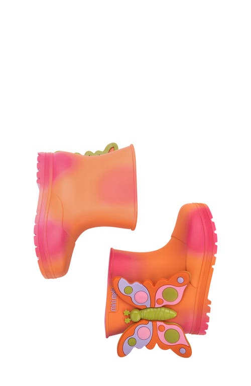 Mini Melissa Welly Wonderland Boot In Orange