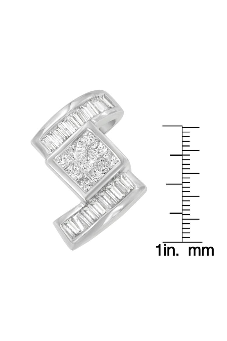 14K White Gold 1 2/5 Cttw Diamond Zig Zag Pendant Necklace, Alternate, color, White
