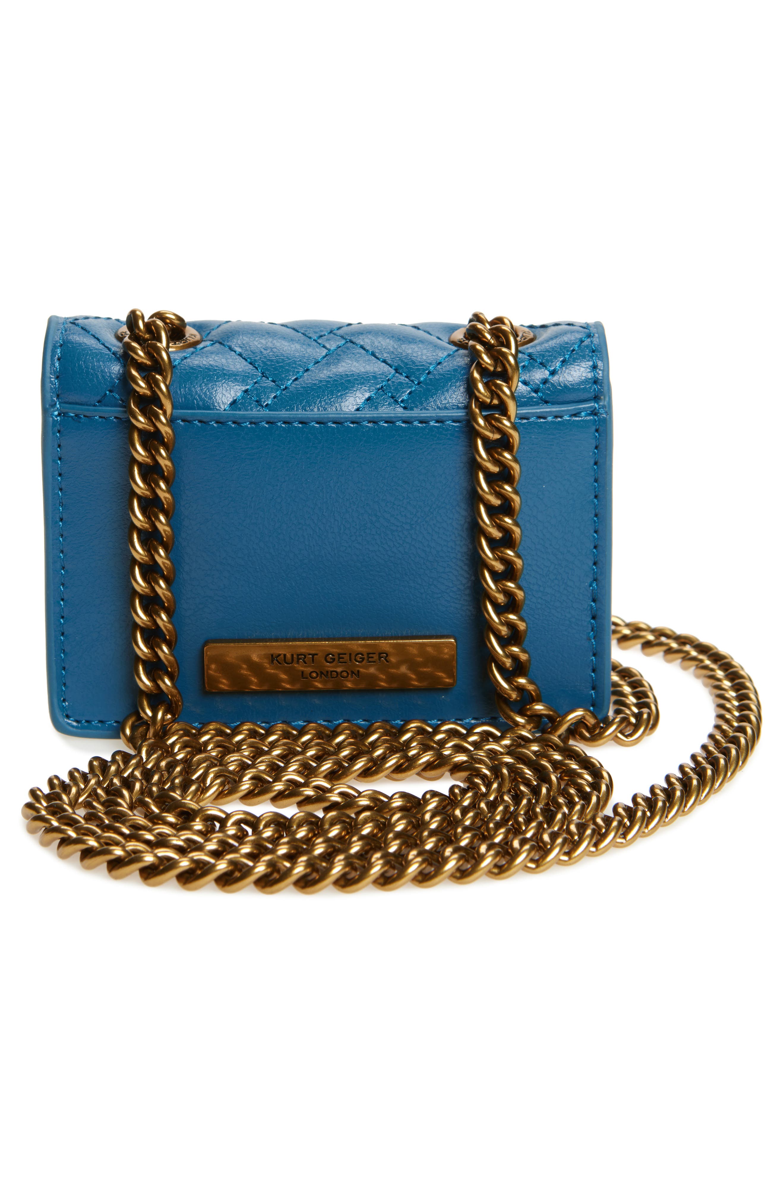 Kurt Geiger London Micro Kensington Quilted Leather Crossbody Bag, Alternate, color, 