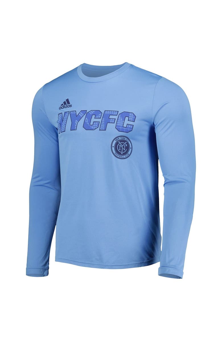 adidas Men's adidas Sky Blue New York City FC Jersey Hook AEROREADY Long Sleeve T-Shirt, Alternate, color, 