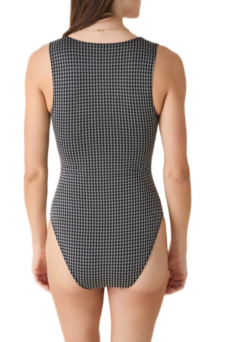The Malibu Houndstooth One-Piece Swimsuit, Alternate, color, BLACK HOUNDSTOOTH