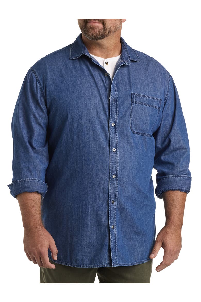 Denim Sport Shirt, Alternate, color, MED WASH
