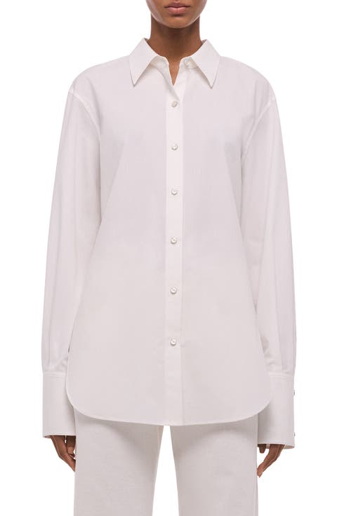 Open Tie Back Cotton Shirt