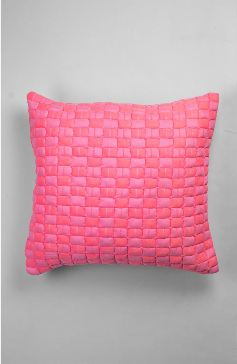 Archive New York Quilted Sujani Neon Pink Throw Pillow, Main, color, Pink