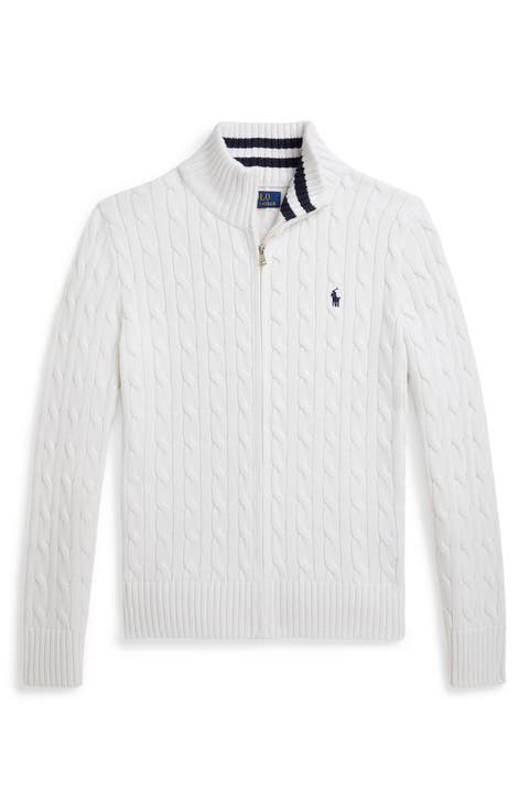 Cotton Cable Zip Cardigan (Big Boy)