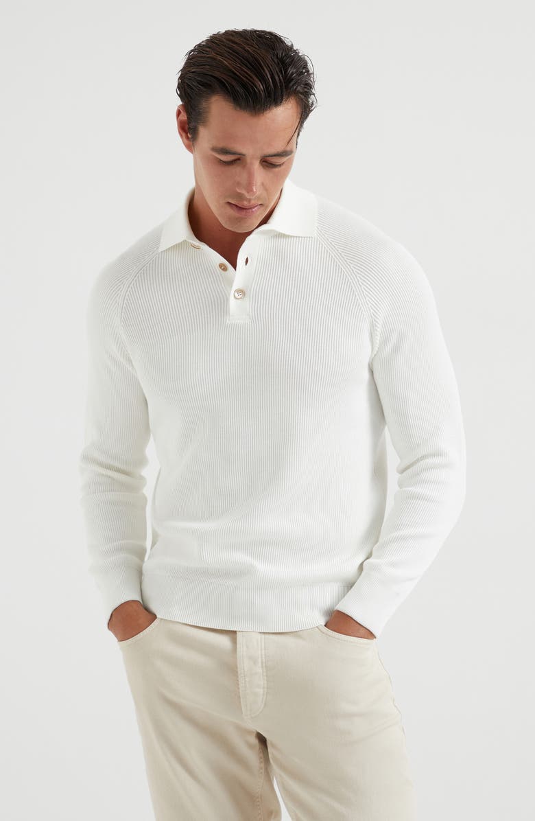 Brunello Cucinelli Polo-style sweater, Alternate, color, 