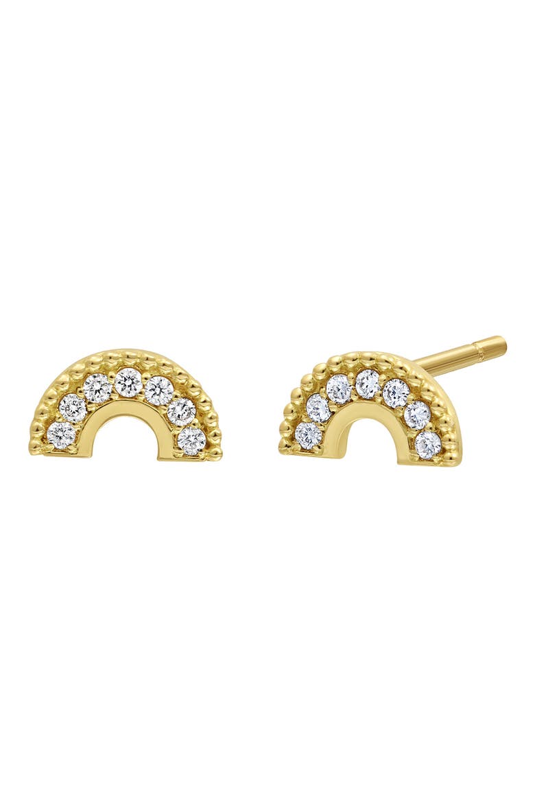 Diamond Rainbow Stud Earrings (Nordstrom Exclusive), Main, color, 18K YELLOW GOLD