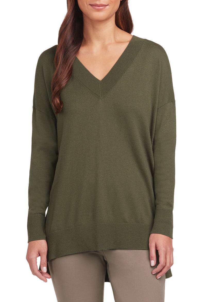Side Slit Sweater, Main, color, OLIVE