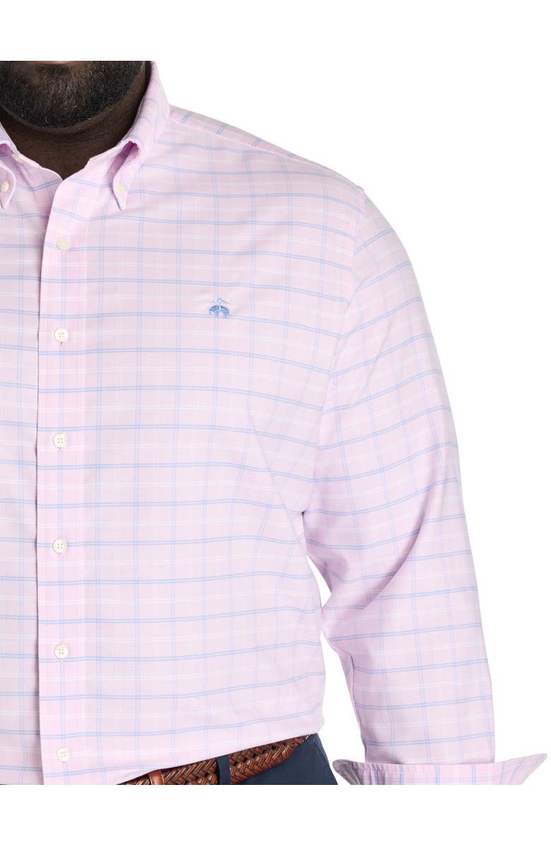 Brooks Brothers Big & Tall Non-Iron Multi Check Oxford Sport Shirt, Alternate, color, Pink