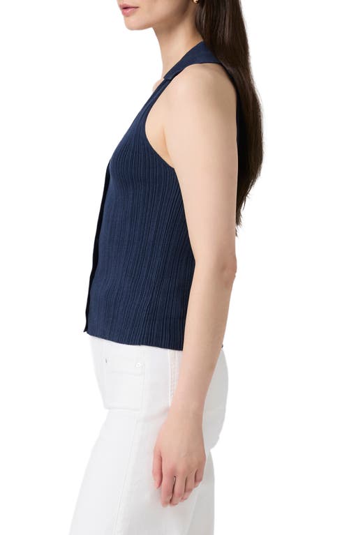 Paige Womens Noellia Ribbed Cotton-blend Knitted Tank Top Navy Xs In Blue