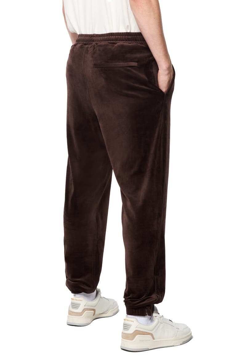 Ostuni Stretch Velour Track Pants, Alternate, color, JAVA