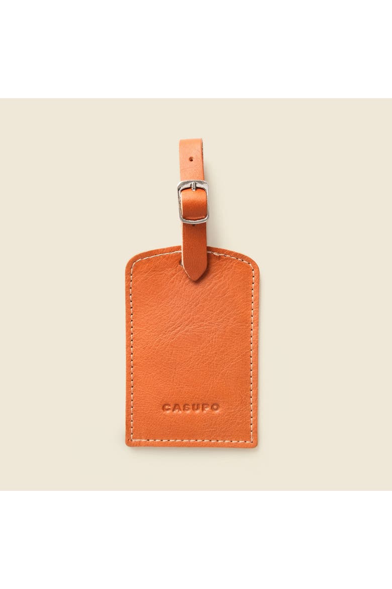 Leather Luggage Tag, Main, color, Natural