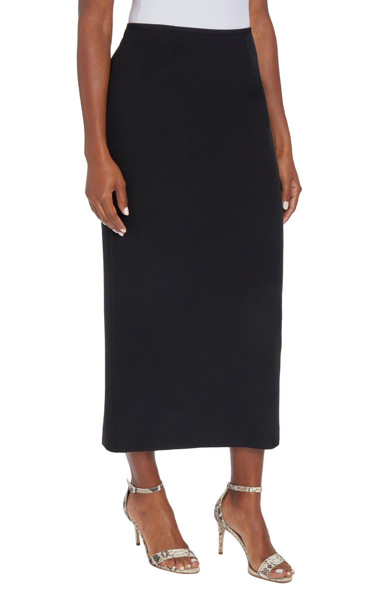 KASPER Stretch Midi Skirt, Alternate, color, Black