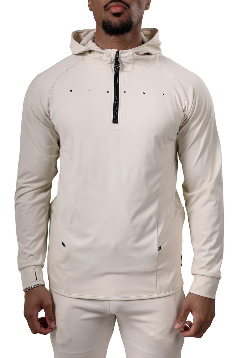 Performance Quarter Zip Hoodie, Main, color, WHITE