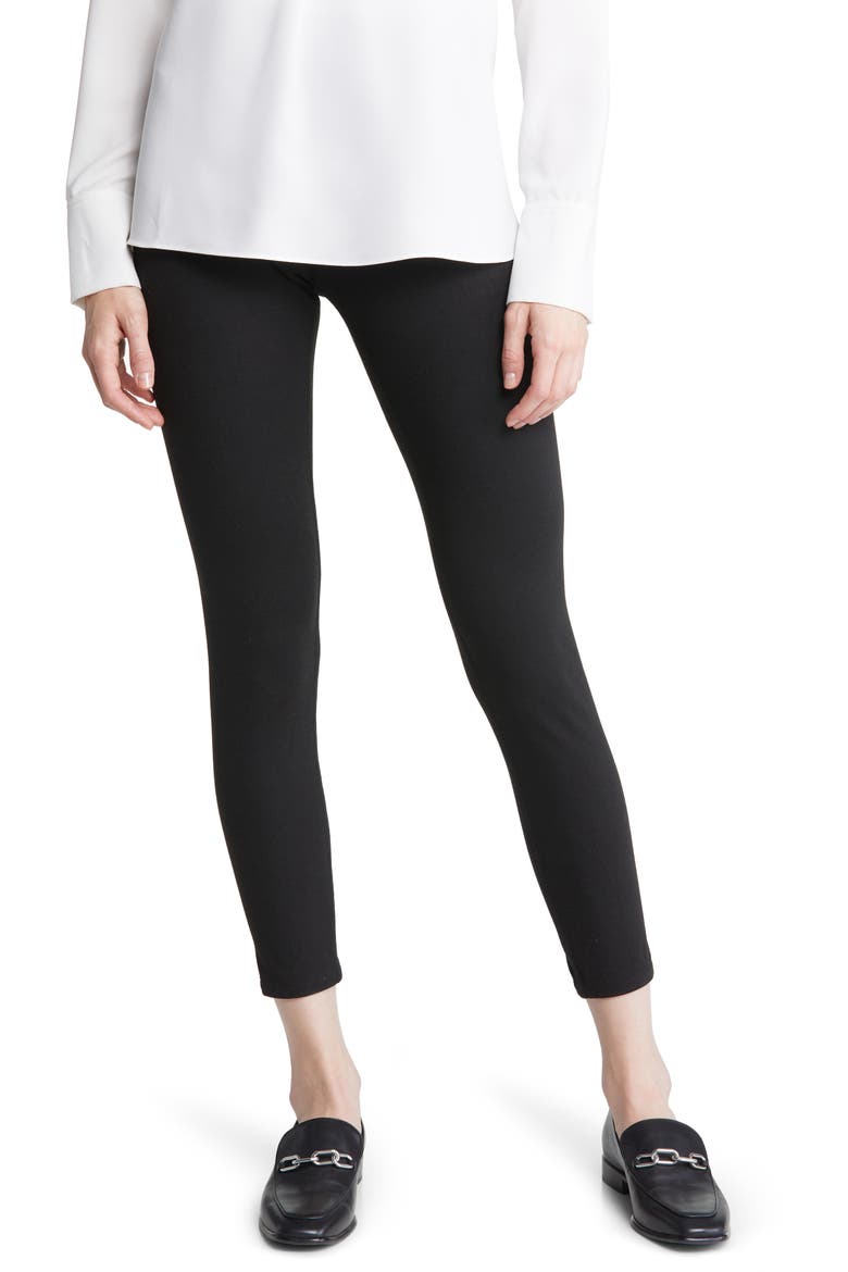 Reversible Ponte Knit Crop Leggings, Main, color, BLACK/ GRAY