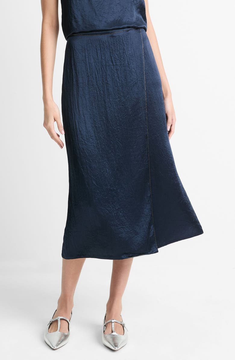 Vince Beaded Border Silk Midi Skirt, Main, color, 
