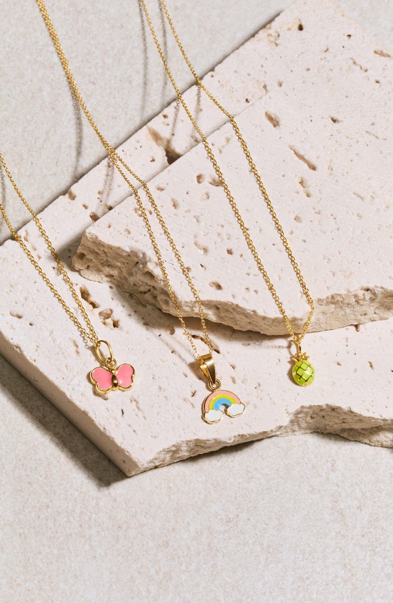 Bony Levy Kids' 14K Gold Pineapple Pendant Necklace, Alternate, color, 14K Yellow Gold