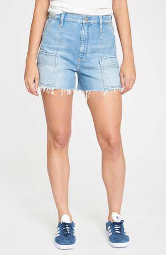 The Knockout High Waist Cargo Denim Cutoff Shorts