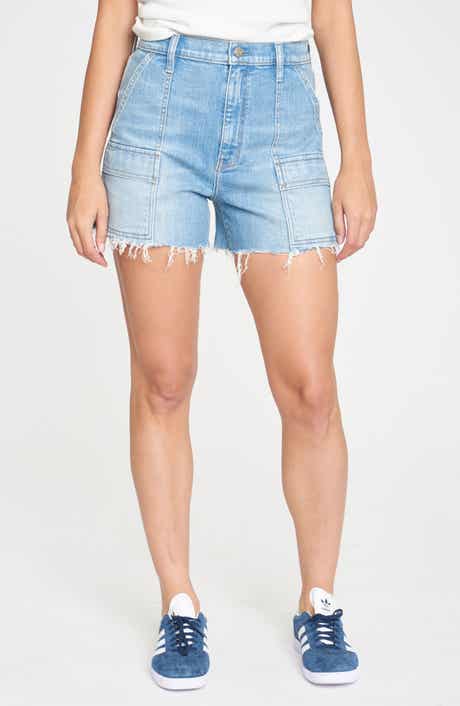The Knockout High Waist Cargo Denim Cutoff Shorts