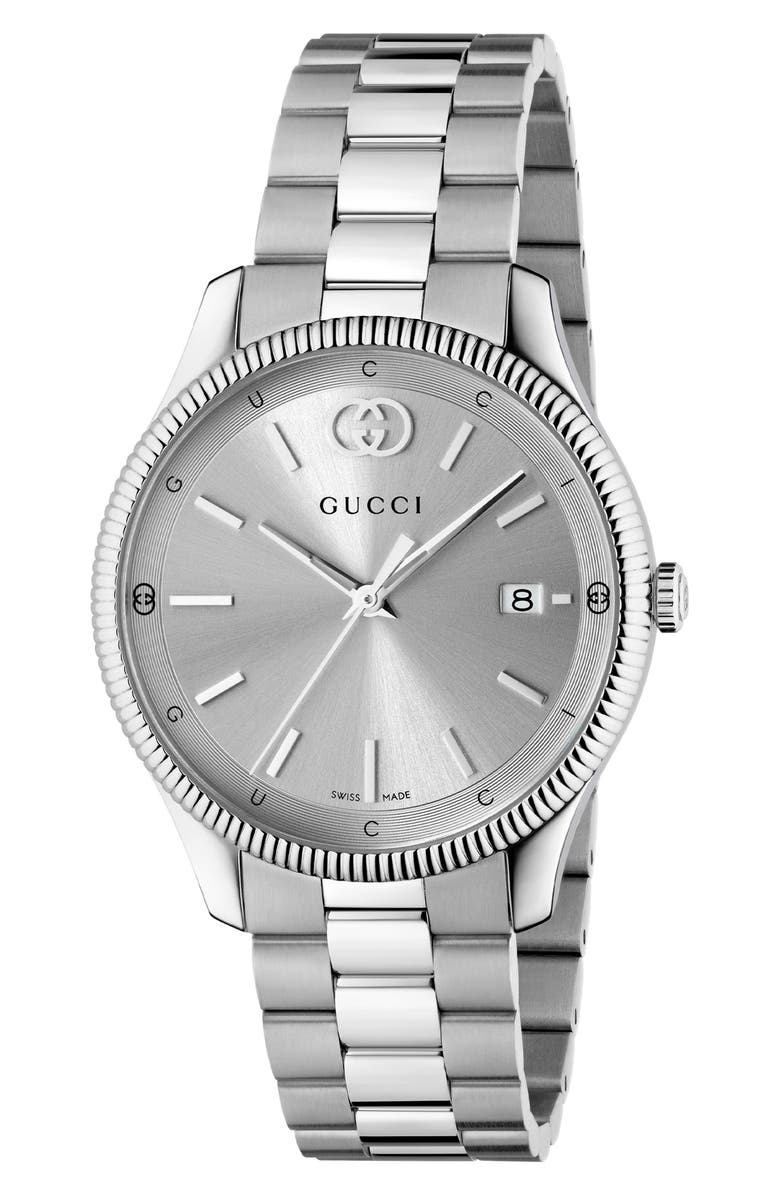 Gucci G-Timeless Bracelet Watch, 38mm, Main, color, Silver