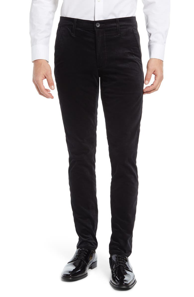 AG Jamison Tuxedo Stripe Velvet Trousers, Main, color, 