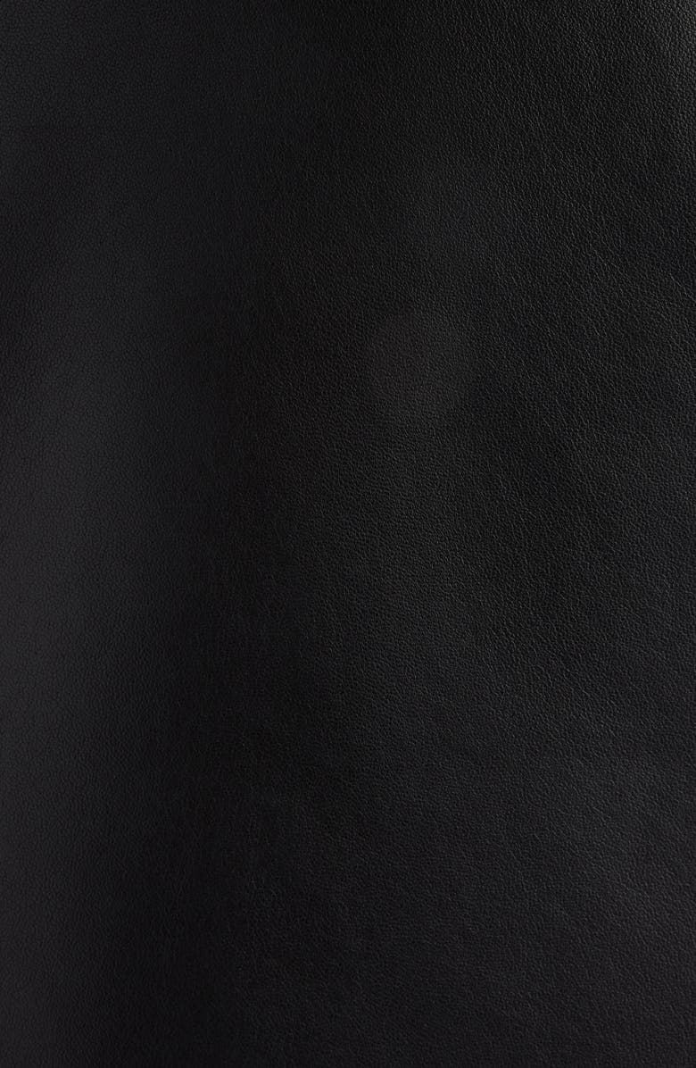 Givenchy Fluted Leather Fit & Flare Minidress, Alternate, color, Black