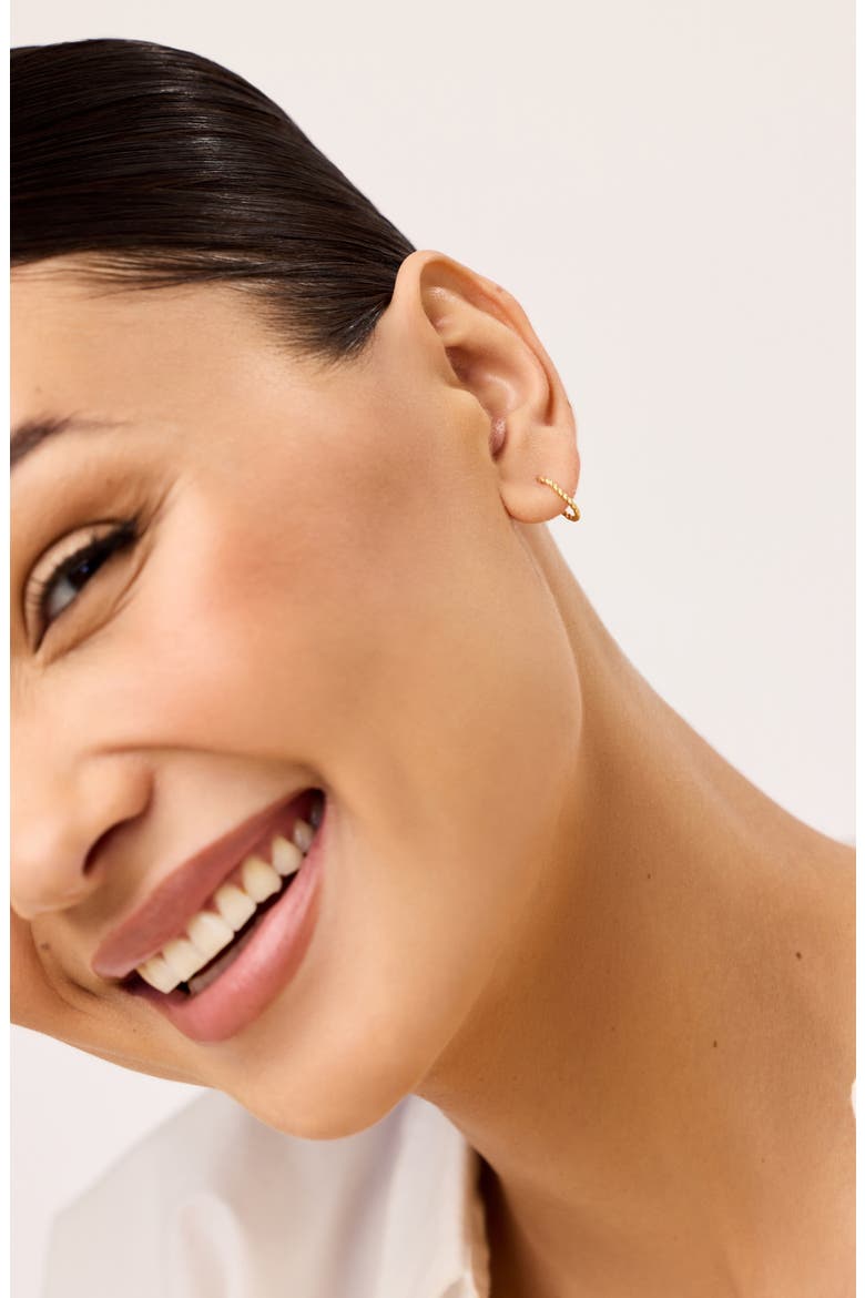 Gold Hoop Earrings - Gold Oval Twist Hoops, Alternate, color, Gold