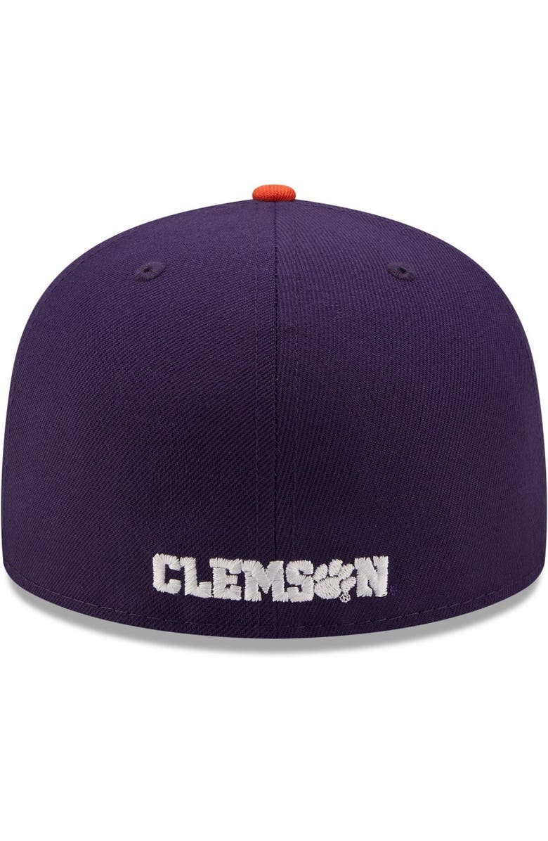 New Era Men's New Era Purple Clemson Tigers Scribble 59FIFTY Fitted Hat, Alternate, color,
