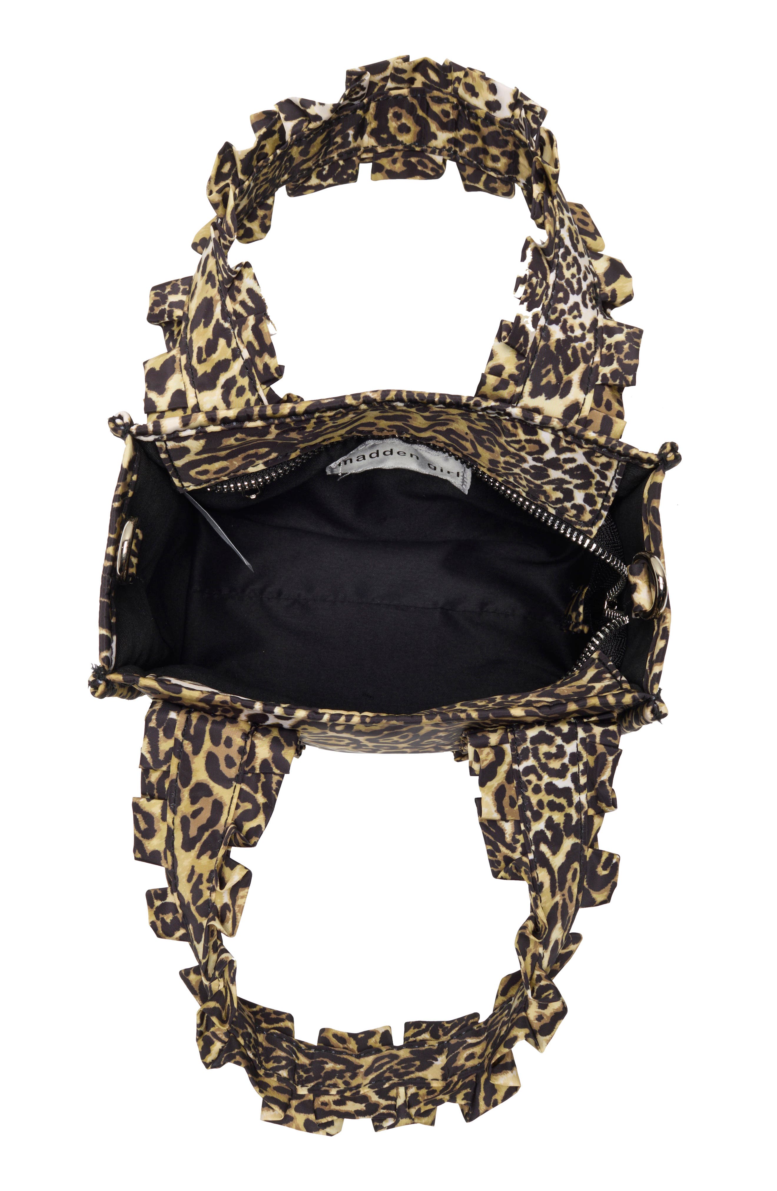 Ruffle Nylon Mini Tote, Alternate, color, LEOPARD