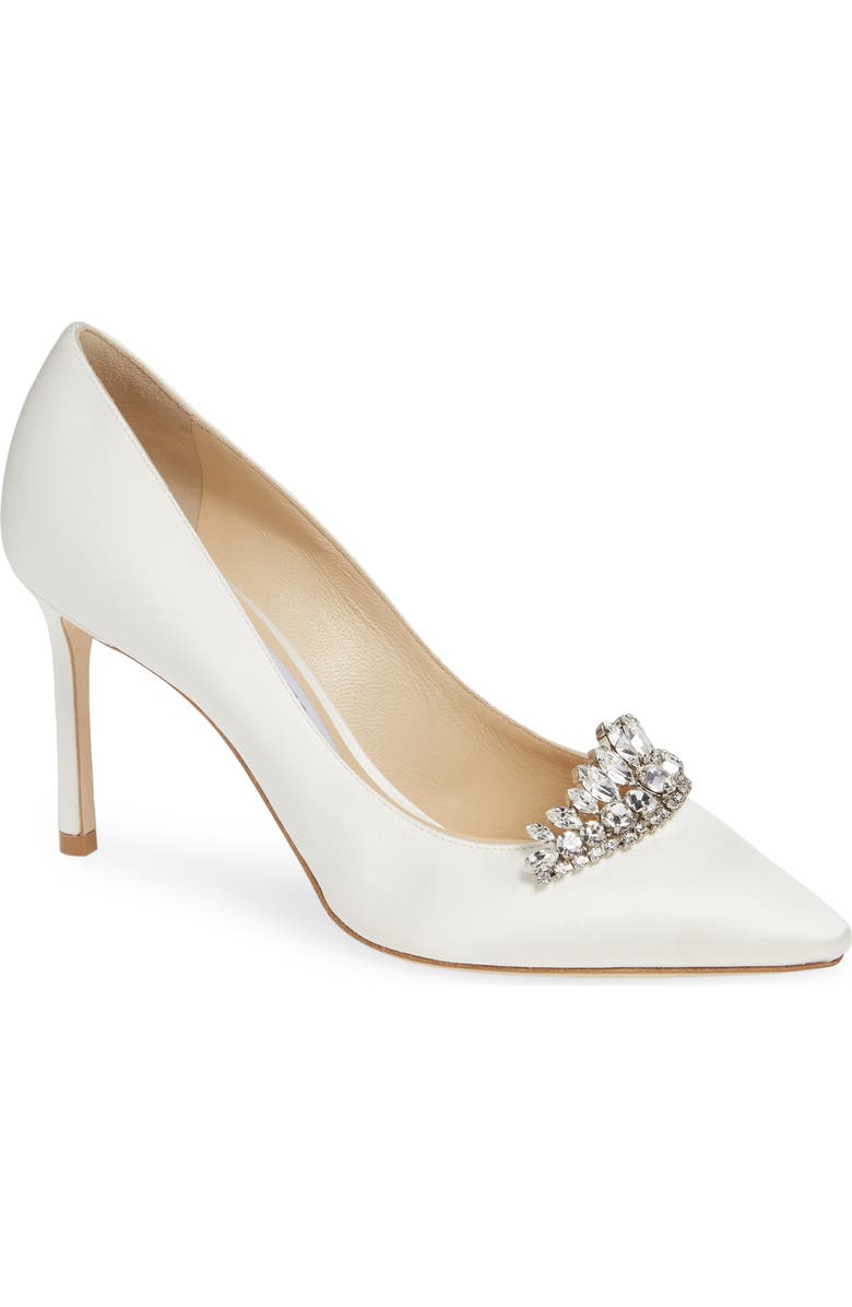 Jimmy Choo Romy Crystal Tiara Satin Pump, Main, color,