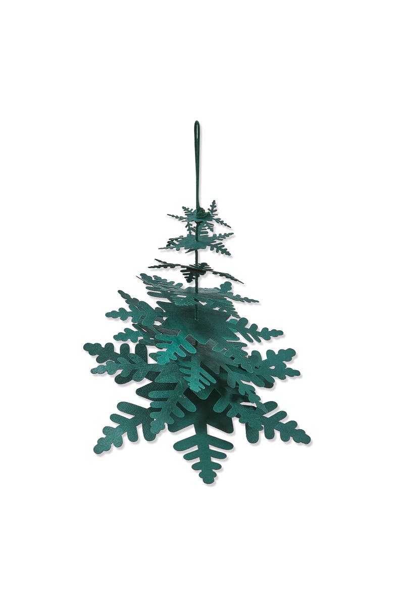 tag Dark Green Paper Snowflake Tree Decor for Christmas, Main, color, Green
