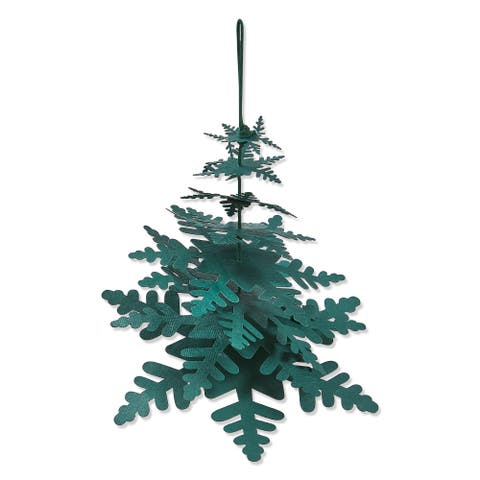 Dark Green Paper Snowflake Tree Decor for Christmas