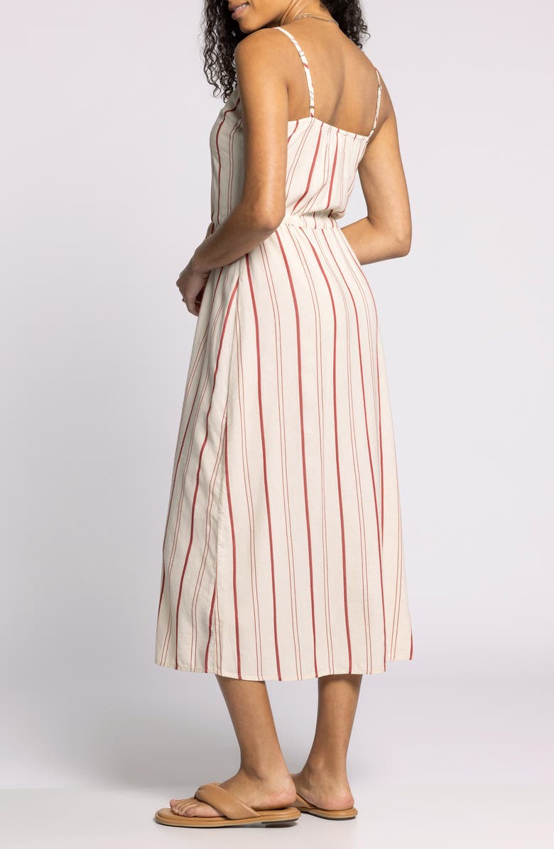 Thread & Supply Winifred Tie Waist Midi Dress, Alternate, color, Birch Brick