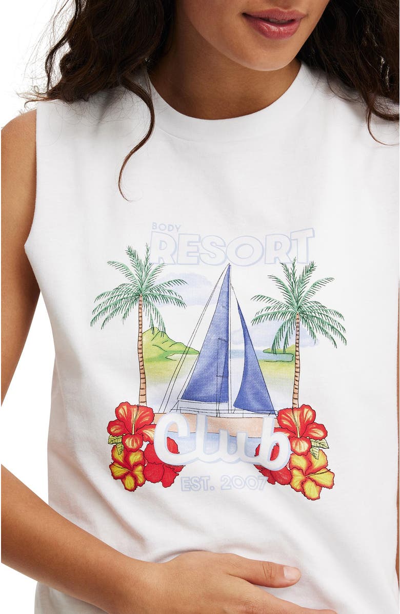 COTTON ON BODY Active Graphic Crew Tank, Alternate, color, White Resort Club