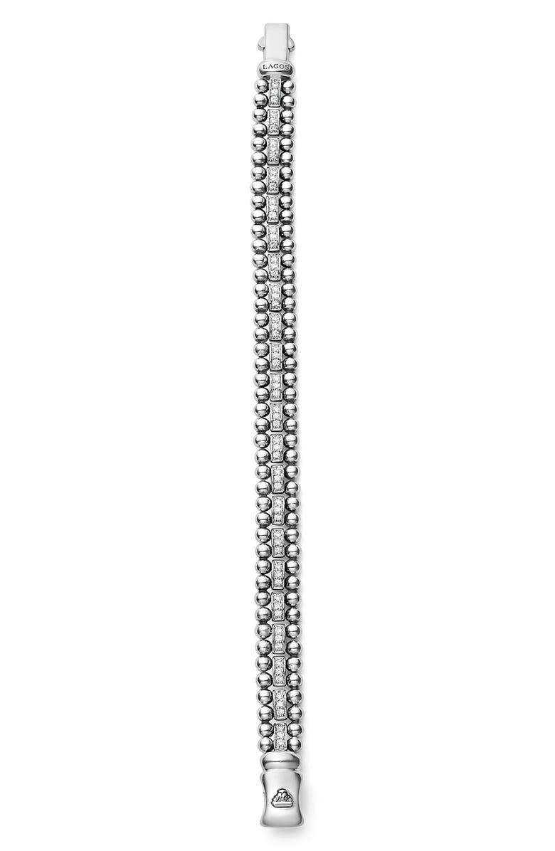 LAGOS Caviar Spark Pavé Diamond Bracelet, Alternate, color, Silver/Diamond