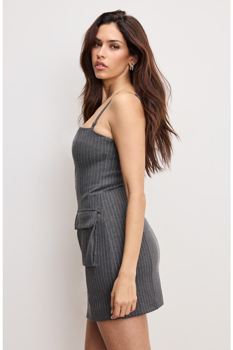 Soft Stretch Ponte Minidress, Alternate, color, SUITING PINSTRIPE001