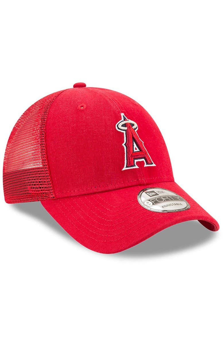 New Era Men's New Era Red Los Angeles Angels Trucker 9FORTY Adjustable Snapback Hat, Alternate, color, 