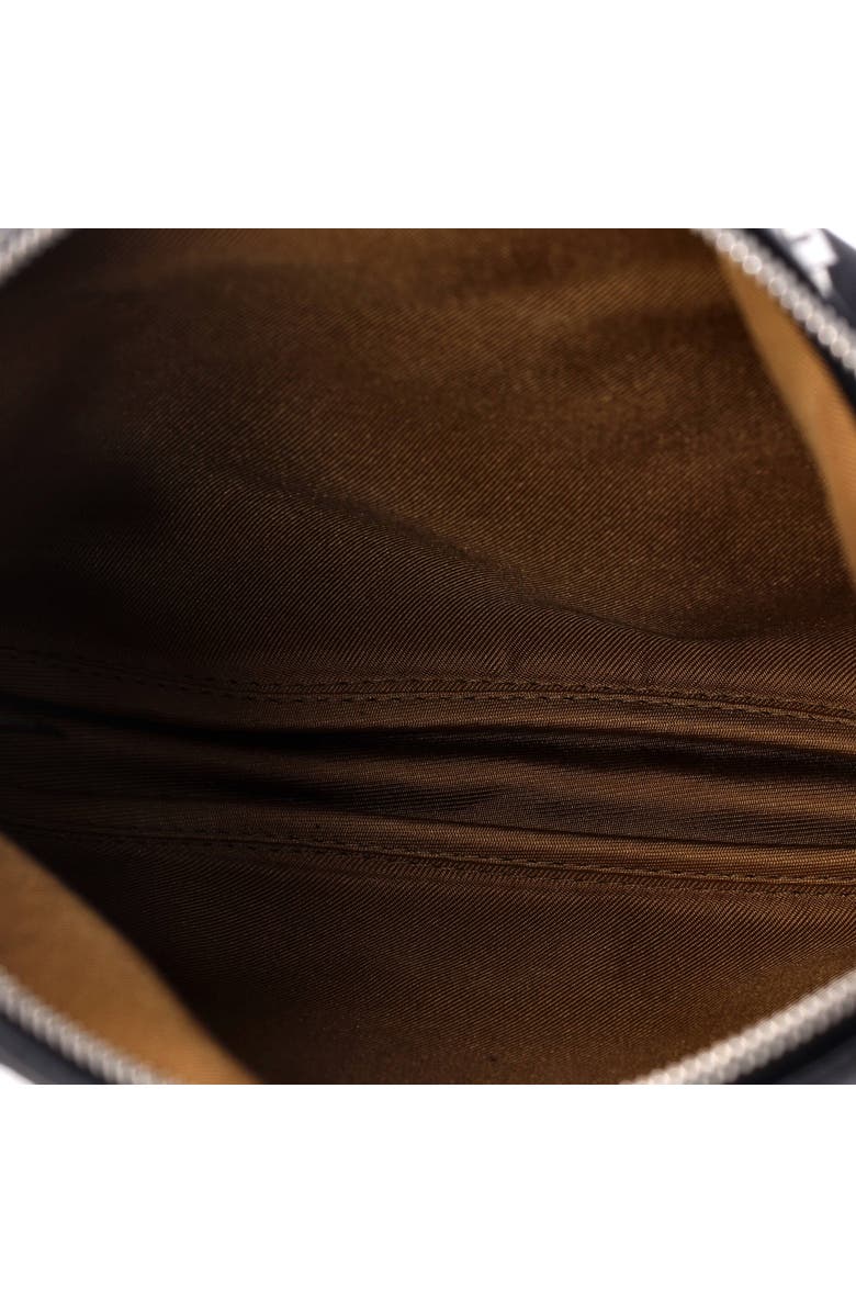 Pre-Owned Hermes Sursoie To Go Pouch Printed Silk and Leather, Alternate, color, Noir