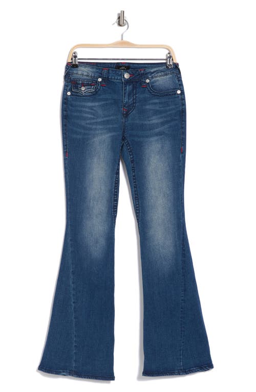 True Religion Brand Jeans Joey Big T Mid Rise Flare Leg Jeans In Medium Blizzard