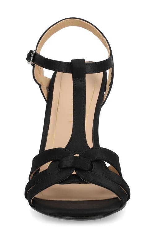 Journee Collection Valry Strappy Sandal In Satin/black