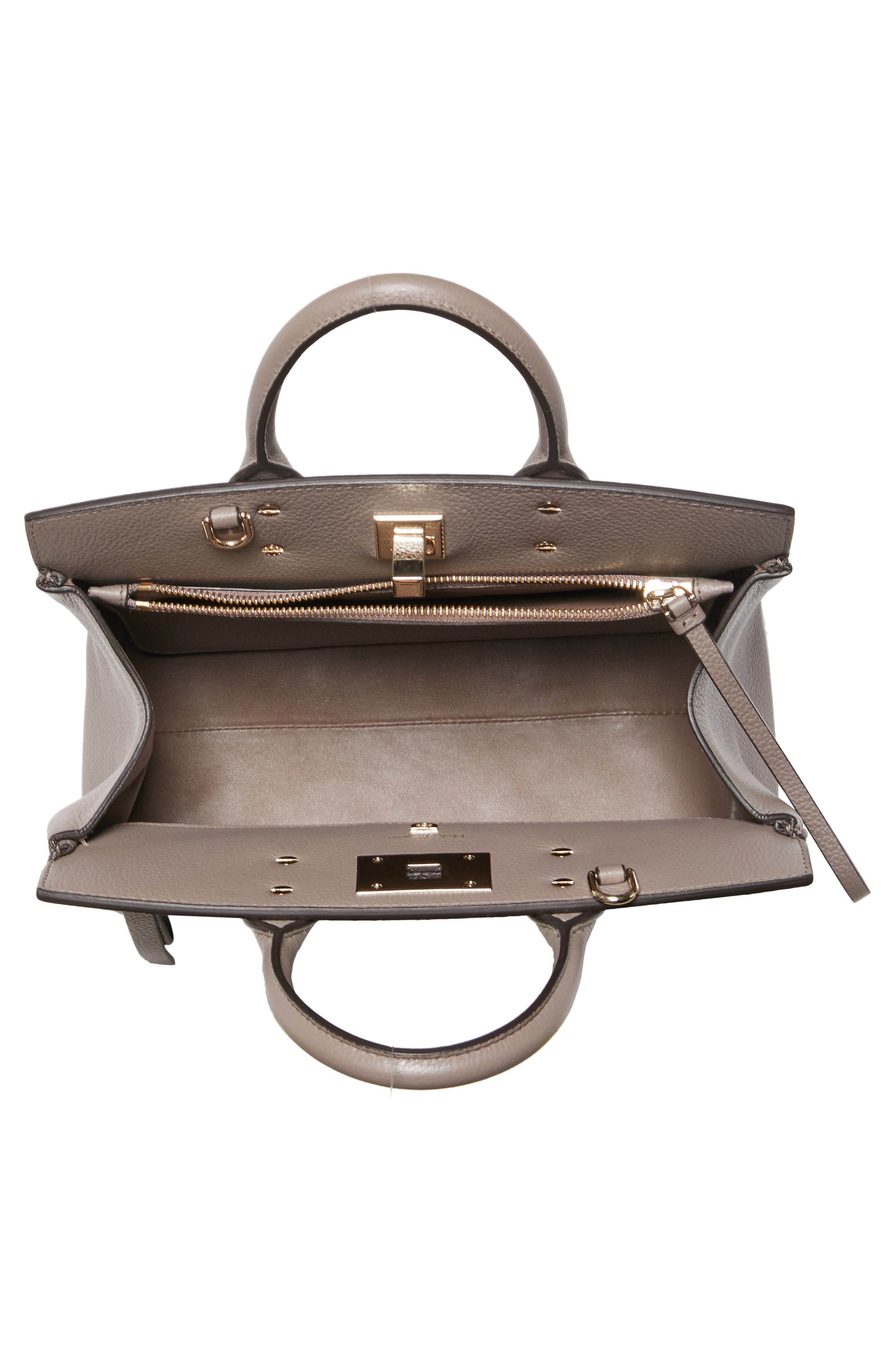 FERRAGAMO The Studio Calfskin Leather Top Handle Bag, Alternate, color, 