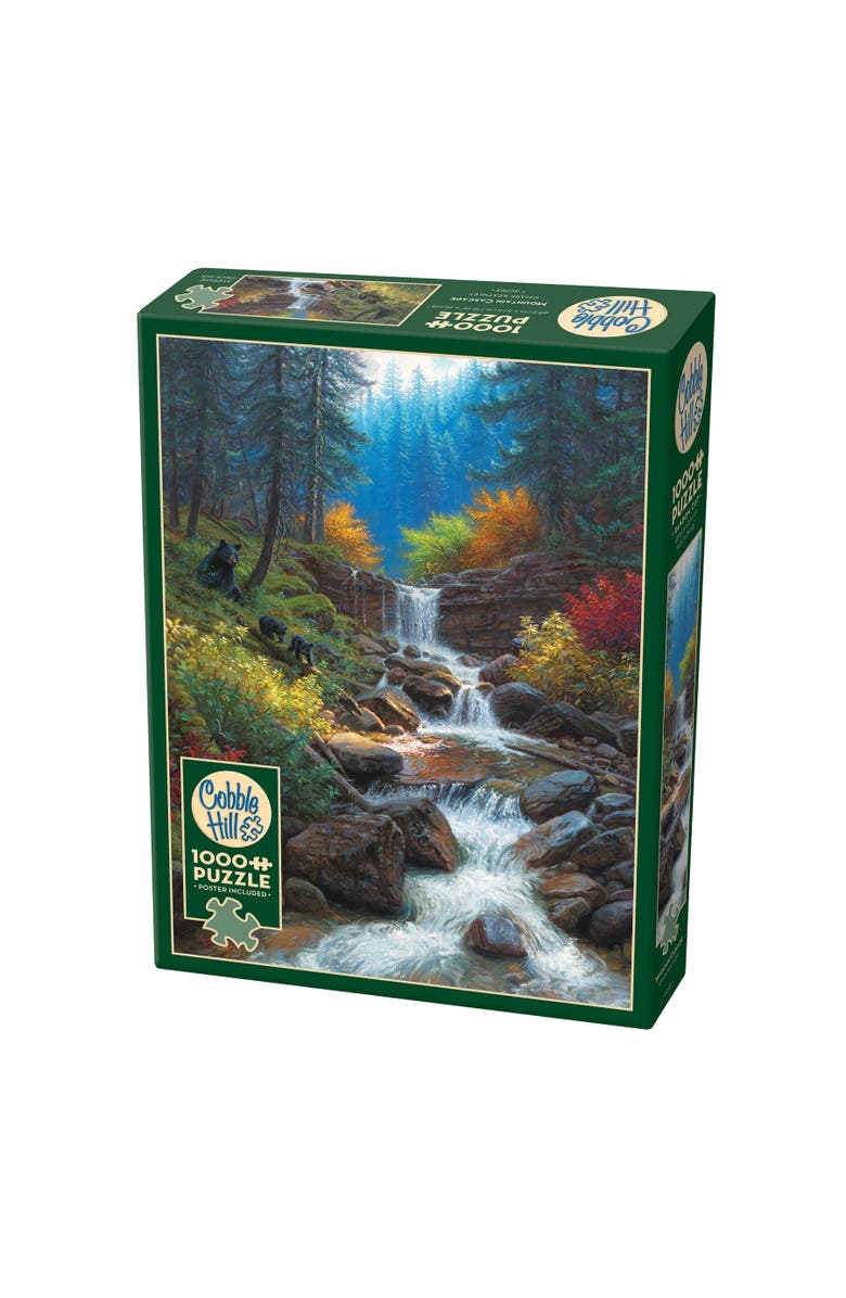 Cobble Hill 1000 Piece Puzzle Mountain Cascade  High Quality Jigsaw, Main, color, Multicolored