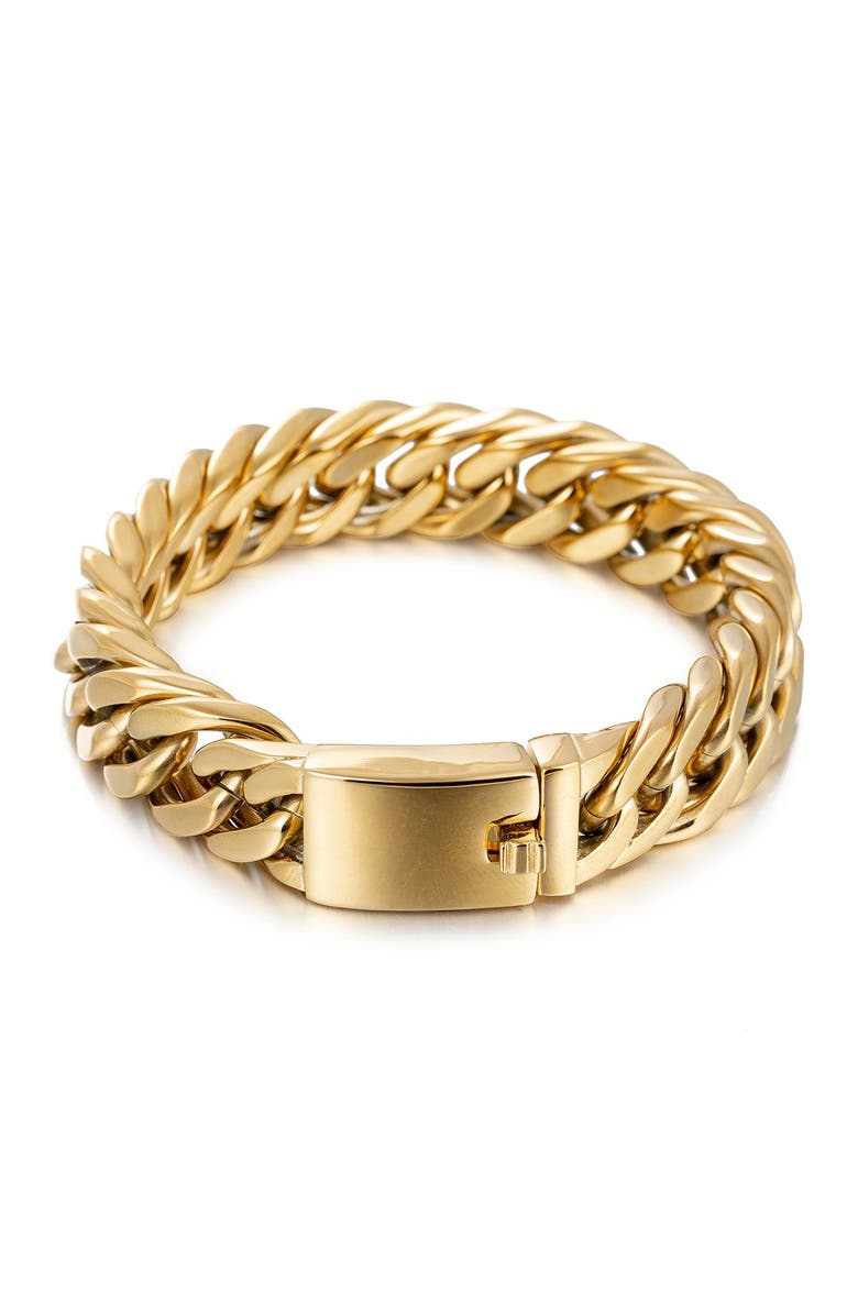 EYE CANDY LOS ANGELES Christian 18K Gold Plated Titanium Chain Bracelet, Main, color, 