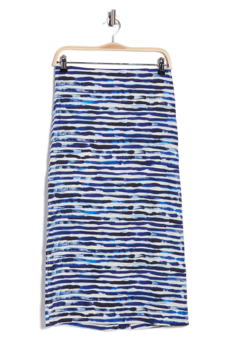 Phoebe Stripe Linen Blend Pencil Skirt, Alternate, color, NAVY STRIPE