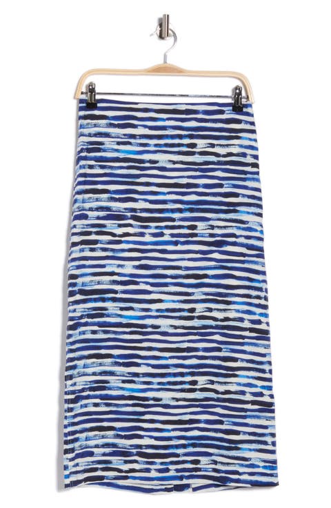 Phoebe Stripe Linen Blend Pencil Skirt