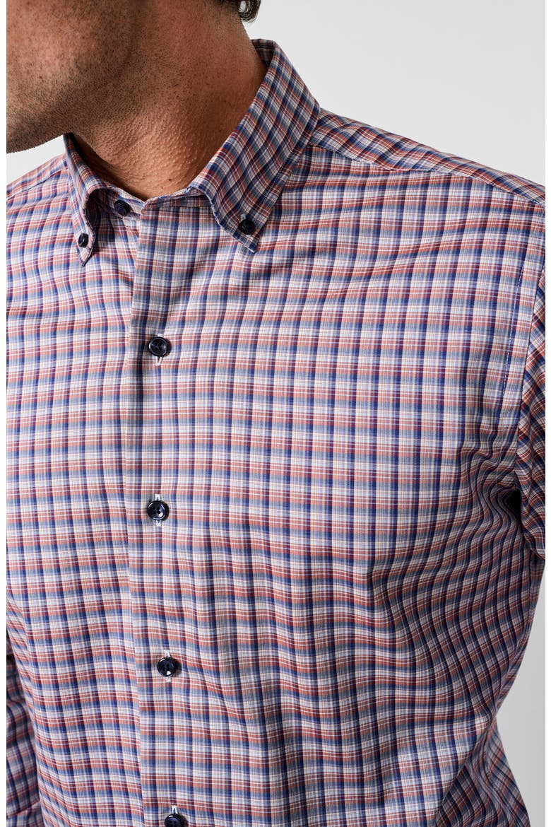 Check Sport Shirt, Alternate, color, NAVY/ SPICE