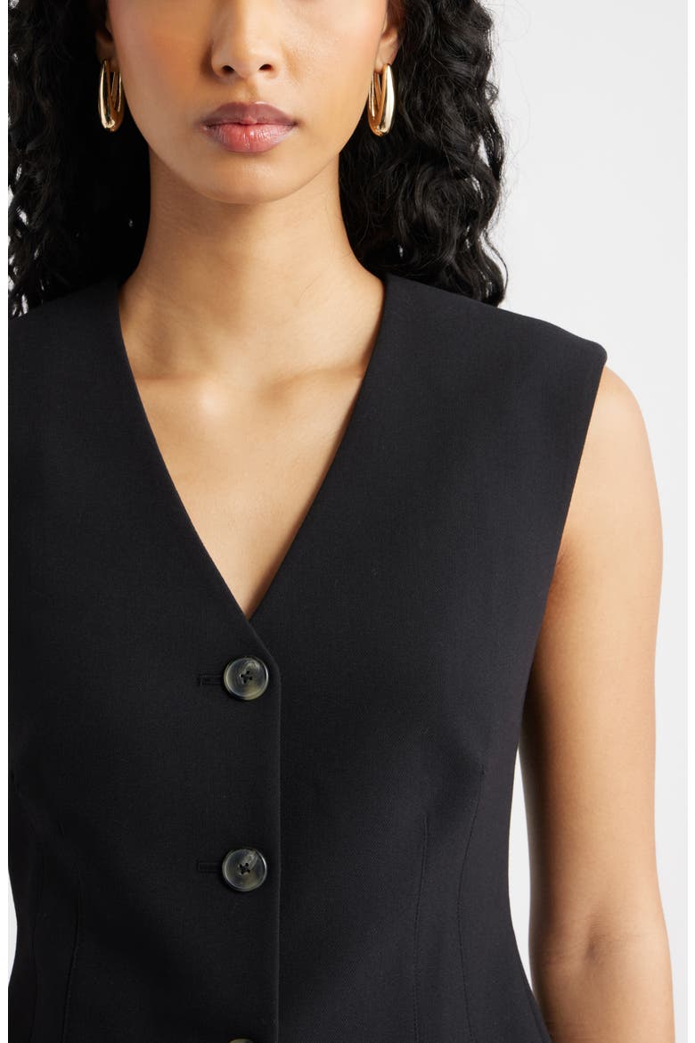 Icon Twill Darted Waistcoat, Alternate, color, BLACK