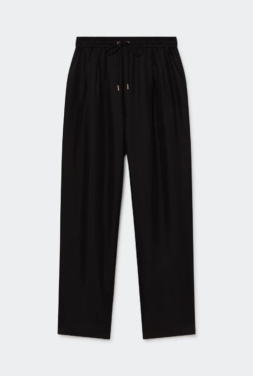 Silk Laundry Twill Slouch Pants Black In Black